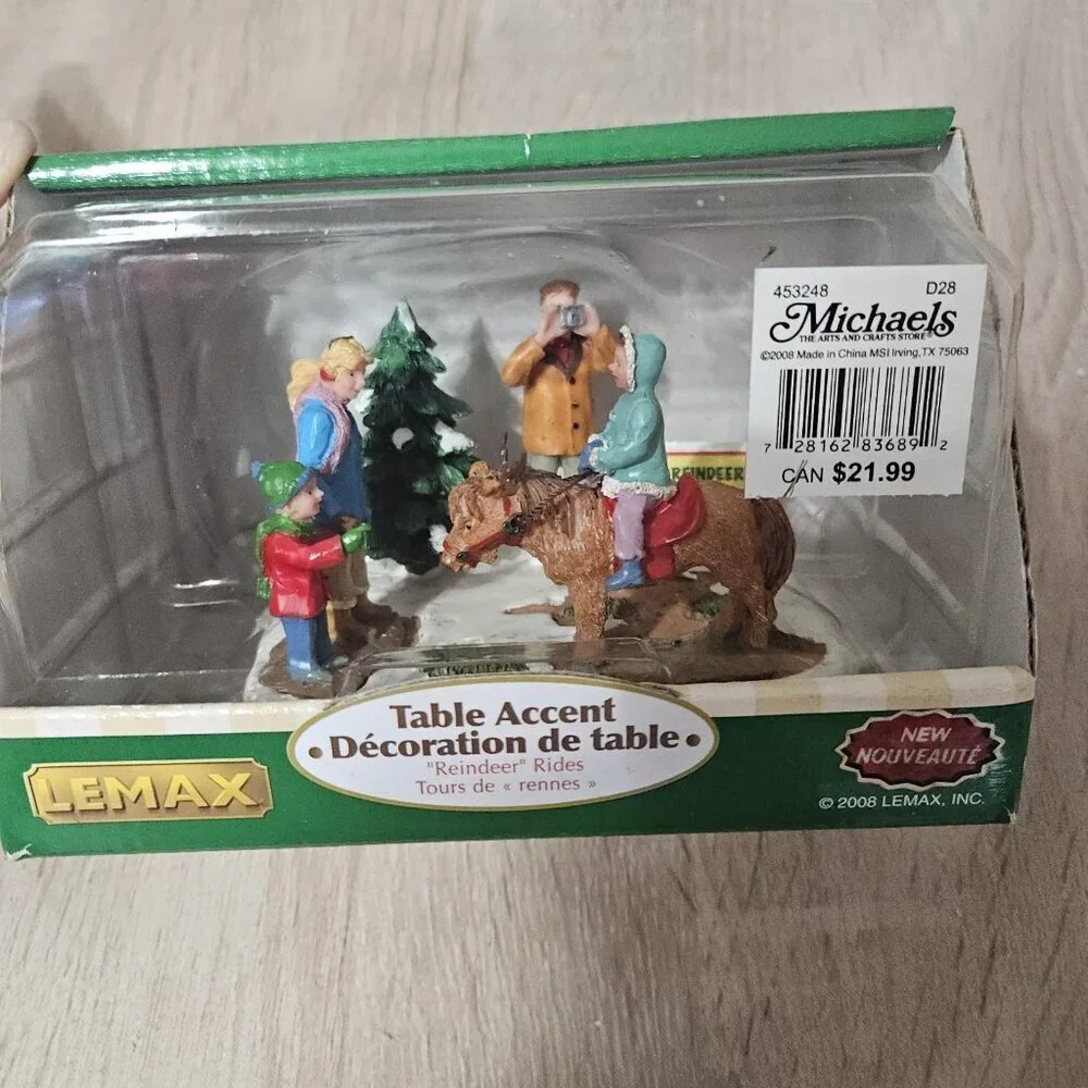 Lemax “Reindeer Rides” Table Accents Christmas Village 2008 New In Box Holiday